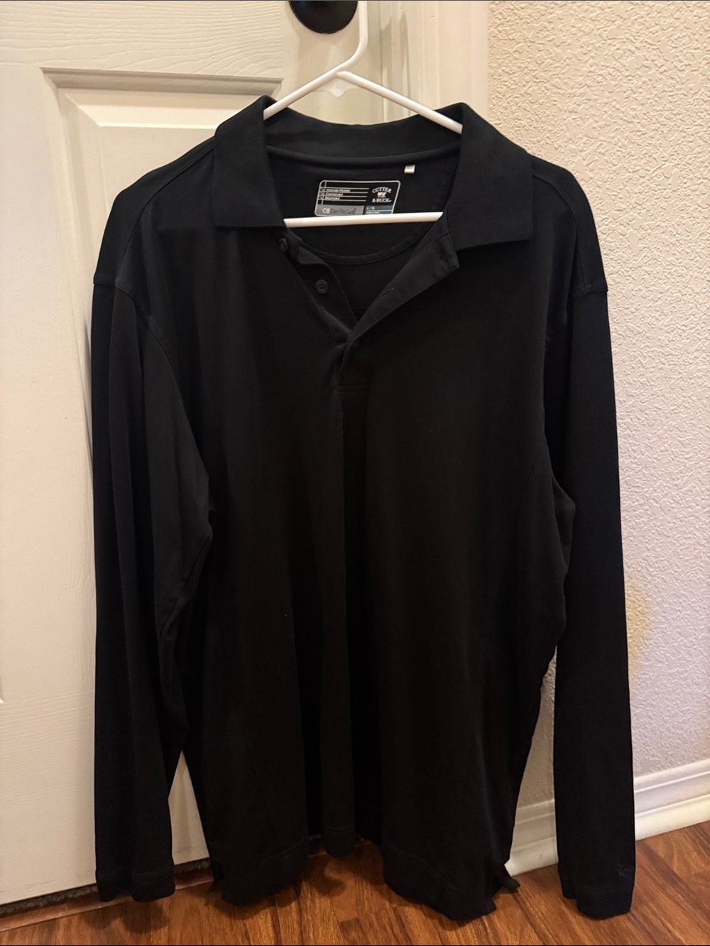 Cutter & Buck Men's Long Sleeve Polo — Black
